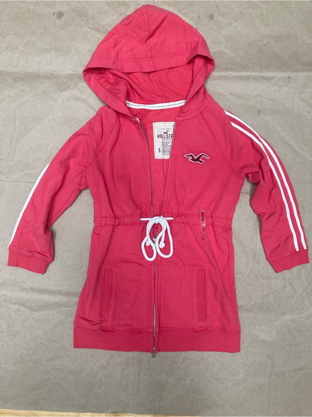 hollister pink hoodie jacket bow